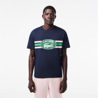 Tricou cu logo Lacoste Lacoste bleumarin albastru gelat