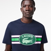 Tricou cu logo Lacoste Lacoste bleumarin albastru gelat