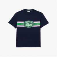 Tricou cu logo Lacoste Lacoste bleumarin albastru gelat