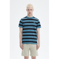 Tricou dungi Fred Perry Fred barbati negru gri v18