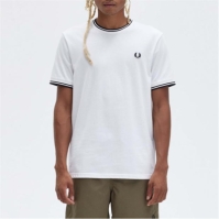 Tricou Fred Perry Twin Tipped alb