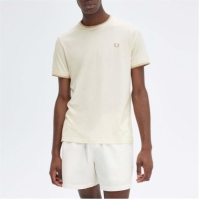 Tricou Fred Perry Twin Tipped alb bej v17