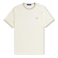 Tricou Fred Perry Twin Tipped alb bej v17