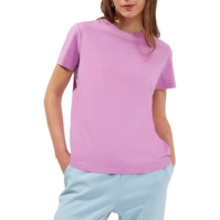 Tricou French Connection Boyfit Organic bumbac roz violet