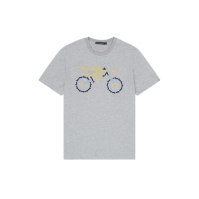 Tricou French Connection Embroidered Dirt Bike deschis gri