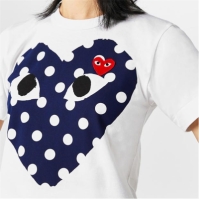 Tricou imprimat COMME DES GARCONS PLAY Logo-Polka Dot -Shirt pentru Femei alb