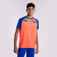 Tricou Joma Elite X maneca scurta Fluor Coral Royal fosforescent