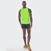 Tricou jogging Record Joma II verde Fluor-galben fara maneci