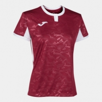 Tricou Joma Toletum II visiniu-alb cu maneca scurta rosu burgundy