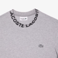 Tricou Lacoste Lightweight Piqué Neck argintiu gri