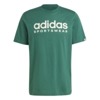 Tricou logo Linear Embroidered adidas Essentials Single Jersey pentru Barbati coll verde