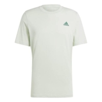 Tricou logo Linear Embroidered adidas Essentials Single Jersey pentru Barbati gri verde