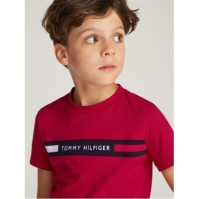 Tricou maneca scurta Tommy Hilfiger TH RIB REG rosu xld