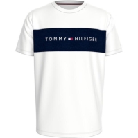 Tricou Tommy Hilfiger bumbac Panel alb bleumarin