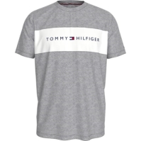 Tricou Tommy Hilfiger bumbac Panel gri alb