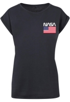 Tricou NASA - Stars and Stripes pentru Femei bleumarin Merchcode