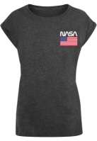 Tricou NASA - Stars and Stripes pentru Femei gri carbune Merchcode