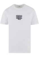 Tricou NYC Old English Wording Patch alb Mister Tee