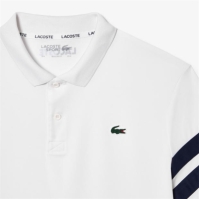 Tricouri Polo Lacoste Logo Patch alb bleumarin albastru