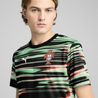 Tricou Puma Portugalia Pre Match 2025 pentru adulti negru alb