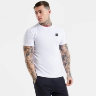 Tricou SikSilk Muscle Fit pentru Barbati alb