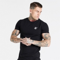 Tricou SikSilk Muscle Fit pentru Barbati negru