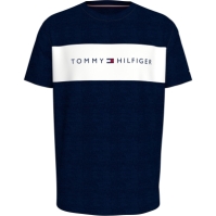 Tricou Tommy Hilfiger bumbac Panel bleumarin alb