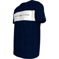 Tricou Tommy Hilfiger bumbac Panel bleumarin alb