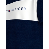 Tricou Tommy Hilfiger bumbac Panel bleumarin alb