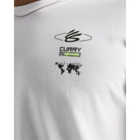 Tricou Under Armour Curry Verbiage Heavyweight cu Maneca Lunga pentru adulti alb galben negru