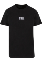 Tricou USA College Wording Patch negru Mister Tee