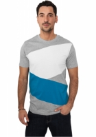 Tricou Zig Zag gri turcoaz Urban Classics alb