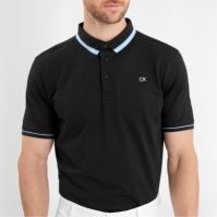 Tricouri Polo Calvin Klein Golf Monogram Piqué pentru Barbati negru