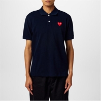 Tricouri Polo COMME DES GARCONS PLAY Embroidered Logo bleumarin rosu