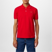 Tricouri Polo COMME DES GARCONS PLAY Embroidered Logo rosu