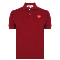 Tricouri Polo COMME DES GARCONS PLAY Embroidered Logo visiniu rosu