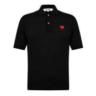 Tricouri Polo COMME DES GARCONS PLAY Heart Patch Wool negru