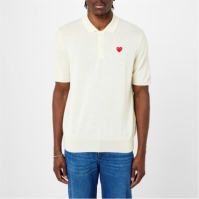 Tricouri Polo COMME DES GARCONS PLAY Heart Patch Wool off alb