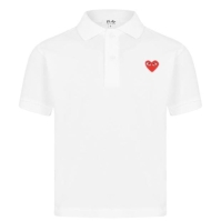 Tricouri Polo COMME DES GARCONS PLAY Peeping Heart pentru copii alb