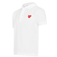 Tricouri Polo COMME DES GARCONS PLAY Peeping Heart pentru copii alb