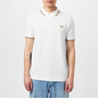 Tricouri Polo Fred Perry maneca scurta Twin Tipped alb albastru v21