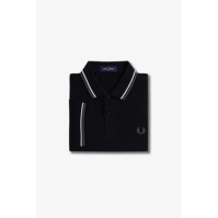 Tricouri Polo Fred Perry maneca scurta Twin Tipped negru alb laur