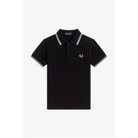 Tricouri Polo Fred Perry Twin Tipped pentru baietei negru snow