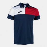 Tricouri polo Joma Crew V maneca scurta bleumarin rosu alb