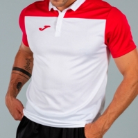 Tricouri Polo Joma Combi alb-rosu cu maneca scurta