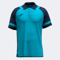 Tricouri polo Joma Lider maneca scurta Fluor turcoaz bleumarin fosforescent