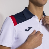 Tricouri polo Joma Toledo maneca scurta alb bleumarin