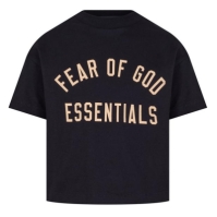 Tricouri sport Tricou decolteu rotund FEAR OF GOD ESSENTIALS Jersey - Juniors negru