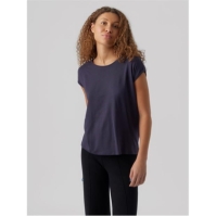 Tricou simplu maneca scurta Vero Moda VM Ava pentru femei bleumarin albastru