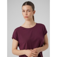 Tricou simplu maneca scurta Vero Moda VM Ava pentru femei visiniu